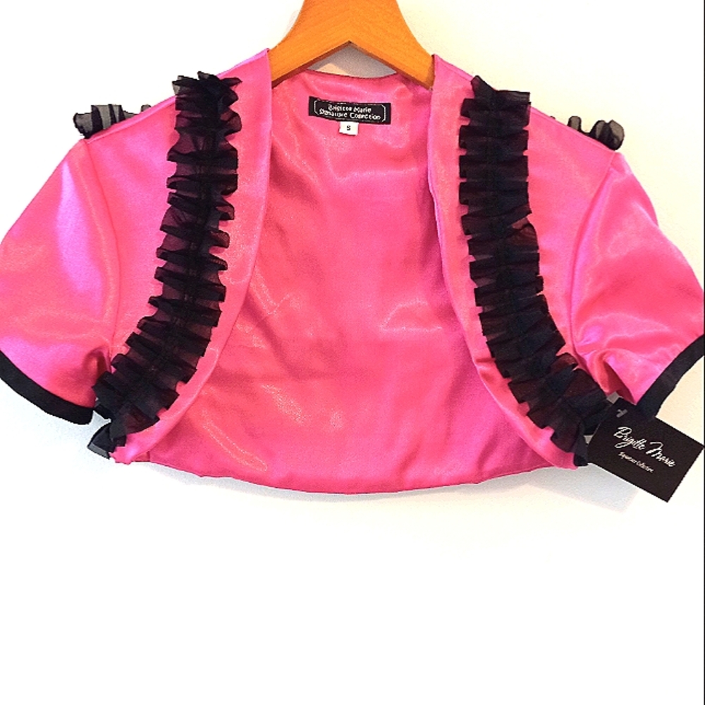Bright Pink and Black Shrug
